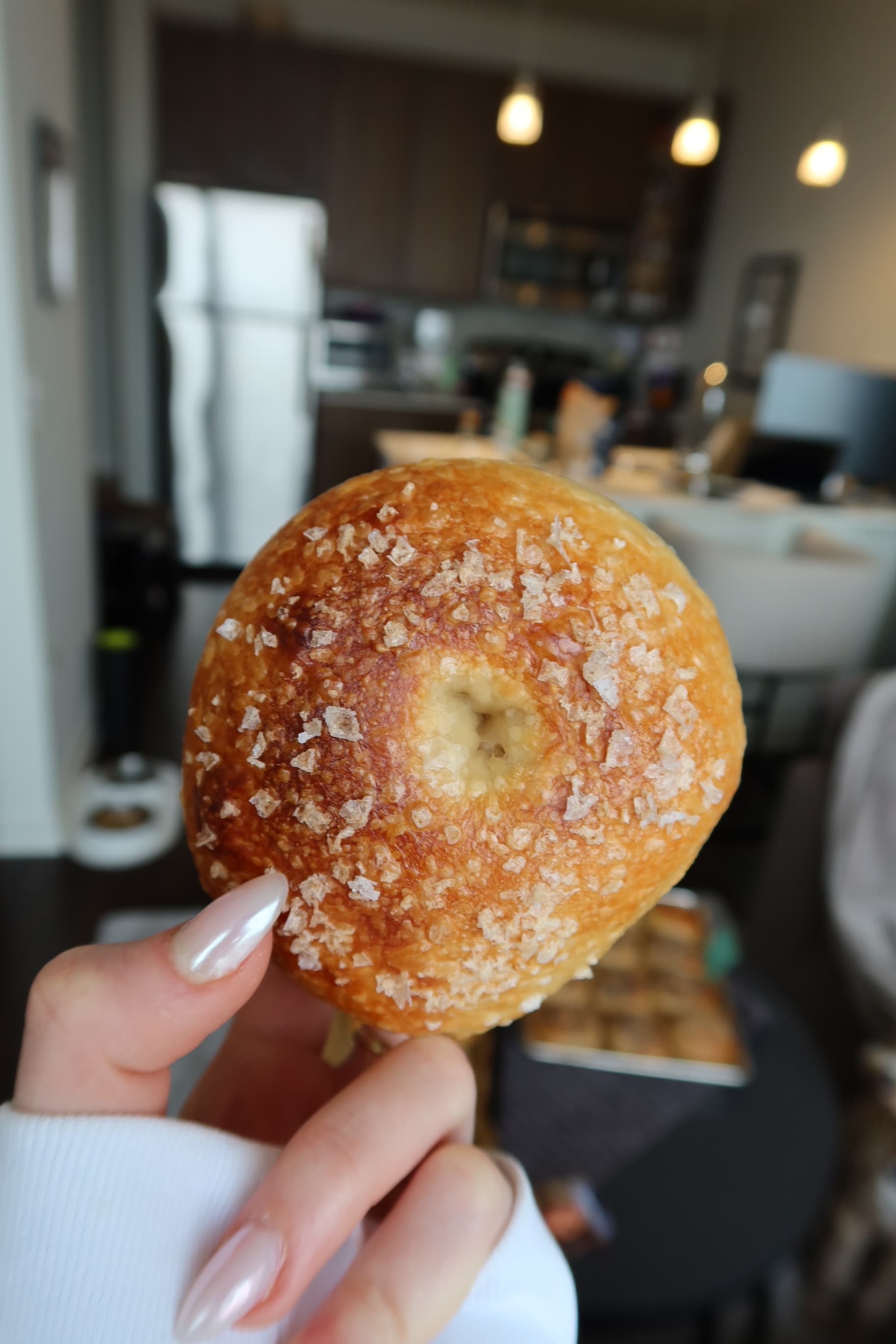 Salt bagel with crystals